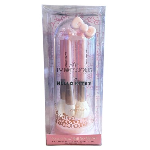 NEW IN BOX Hello Kitty "Kawaii Icon" Bell Jar 6-PC Brush Gift Set - Picture 2 of 6
